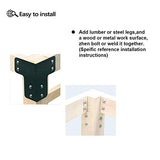 vikofan 8 Pcs Workbench Bracket Kit Sturdy Steel Angle Brackets Multi-Angle Joint Fastener Shelf Fit for Desk Edge & Box & Wood Beam with Screws vikofan