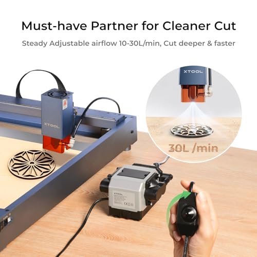 xTool Air Assist, 30 L/min Air Output for Laser Air Assist, The Partner for D1/ D1 Pro Laser Engraver, Air Assist for Laser Cutter, Laser Air Assist - WoodArtSupply