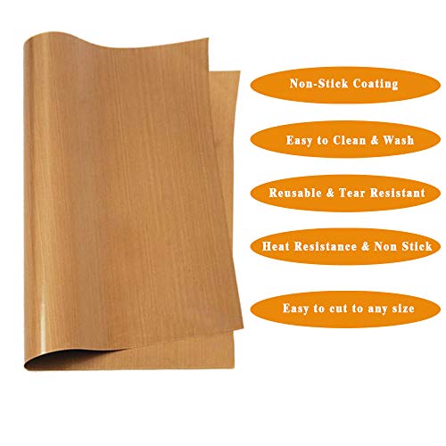 3 Pack PTFE Teflon Sheet 12 x 16" and 3 Rolls 10mm X 33m Heat Resistant Sublimation Thermal Tape for Heat Press Transfer,Non Stick Paper Reusable EQUTY BAYMERS