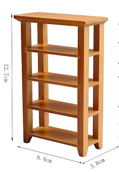 AirAds Dollhouse 1:12 Scale Dollhouse Miniature Furniture Bookcase Unfinished Wood