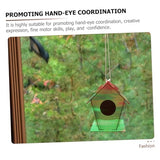 COHEALI 1 Set House Lanyard Kids Craft Wooden Arts Kits Wind Chime Ornament Wind Chime Pendant Unfinished Arts Kits Wind Chime Kit Graffiti COHEALI