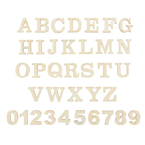 Juvale 144 Piece 1.1-Inch Wooden Alphabet Letters and Numbers for DIY Crafts (A-Z, 0-9, 4 Sets)