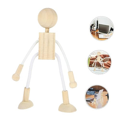 Kisangel 5pcs Cartoon Toy White Embryo Dolls Unfinished Wood Crafts Unfinished Wood Peg Dolls Unfinished Peg Doll Wood Dolls Blank Wood Toys