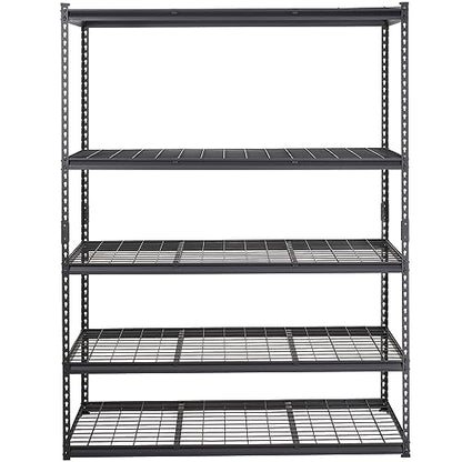 VEVOR Storage Shelving Unit, 5-Tier Adjustable, 2000 lbs Capacity, Heavy Duty Garage Shelves Metal Organizer Wire Rack, Black, 60" L x 24" W x 78" H