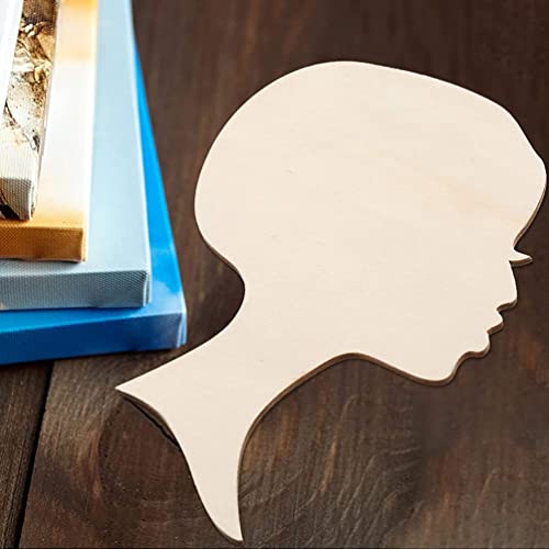 Toddmomy 12pcs Painting Wood Chips Door Hangers Signs Head Silhouette Wooden Cutout Wooden Painting Crafts Unfinished Wood Cutout Wooden Decor