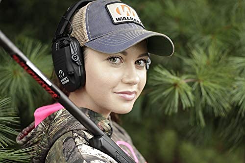 Walker's Razor Slim Shooter Electronic Hunting Folding Hearing Protection Earmuffs with 23dB Noise Reduction and Shockproof Carrying Case, Black - WoodArtSupply