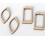 18 Unfinished Wood Laser Cutout Hollow Frame Earrings Jewelry Resin Acrylic Crafts Texan Wood Crafts