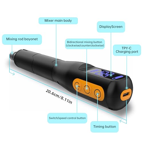 Mlife Upgraded Resin Mixer, Epoxy Resin Electric Stirrer, Paint Mixer & Timed Epoxy Resin Mixer for Epoxy Resin,Silicone Mixing, Resin Molds, DIY - WoodArtSupply