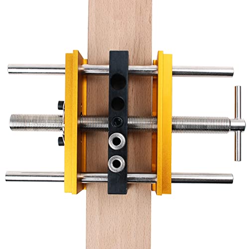 AUTOTOOLHOME Self Centering Doweling Jig Plus 6 inch Widen Wood Dowel Jig Kit Drill Jig for Straight Holes 6 Drill Guide Bushings Set Woodworking AUTOTOOLHOME