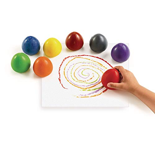 Colorations® Chubby Non-Toxic Crayons for Toddlers, Palm Grip Eggs, Set of 8 Colors, Shape is Easy for Young Children Grip, Hold & Draw, Crayons - WoodArtSupply