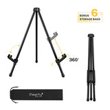 Magicfly 6 Pack Tabletop Easel, Black Steel Table Top Easels for Display, Adjustable & Portable Tripod Easel with 6 Storage Bags, for Signs, Posters, Magicfly