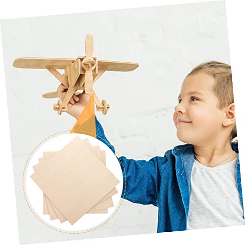 Anneome 10pcs Hand Painted Wood Panel Bamboo Fitted Sheet Wooden Signs Natural Wood Slices DIY Wooden Plank Blank Unfinished Basswood Sheets Basswood Anneome