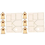 EXCEART 8 Pcs Christmas Wooden House Wood House Decor Birdhouse Kit Unfinished Wooden Bird Houses Christmas Tree Hanging Decoration Miniature Village EXCEART