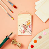 50 Pack Unfinished Wood Plaque Blanks with Jute String for Crafts, DIY Party Banners, Wooden Pennants, Blank Wooden Signs for Crafts, Art Projects Bright Creations