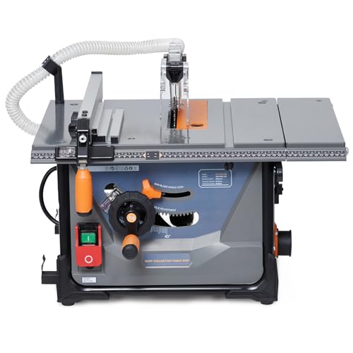 Table Saw for Jobsite, 98% Vacuuming Rate Table Saw 8.5 inch，Cutting Speed up to 5000RPM，2000W,15A Tablesaw with Low Noise for DIY Woodworking and Towallmark