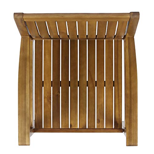 Christopher Knight Home Teague Outdoor Acacia Wood Dining Chairs (Set of 2), Teak Finish - WoodArtSupply