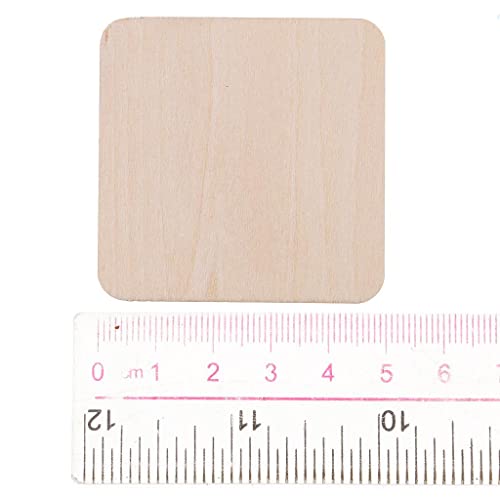 barenx 20x Wooden/Wood Square Plaque Unfinished Wood Pieces DIY Craft Woodworking