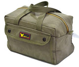 G & F Products Government Issued Style Mechanics Heavy Duty Tool Bag with Brass zipper and side pockets, tool bag for cars, drill, garden, and G & F Products