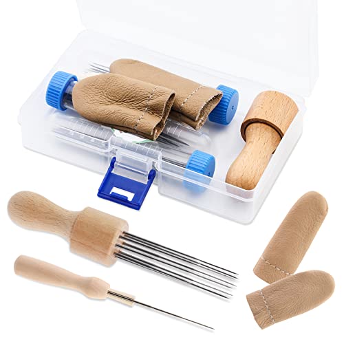 IMZAY Needle Felting Tools, Needle Felting Supplies, Needle Felting Kit with 3 Size 30Pcs Needles Felting Needles,Wooden Handle, Finger Cots, Perfect IMZAY