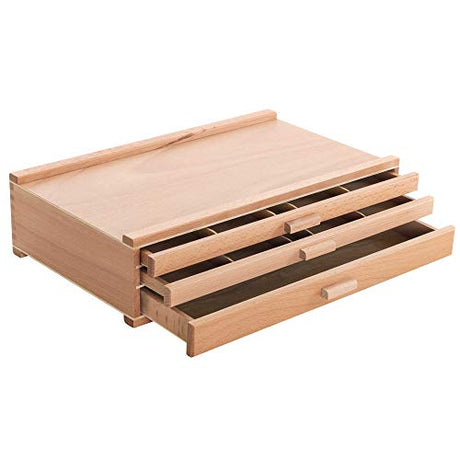 U.S. Art Supply 3-Drawer Artist Wood Pastel, Pen, Marker Storage Box U.S. Art Supply