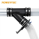 POWERTEC 70179 2-1/2-Inch Y-Fitting Dust Collection Hose Connector POWERTEC