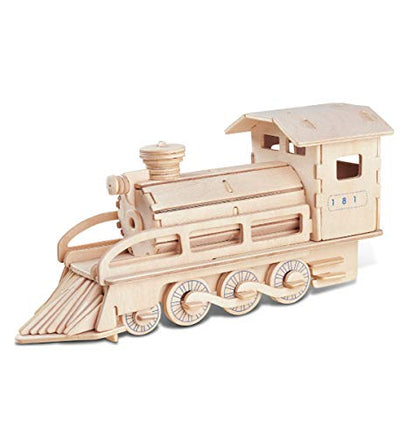 Puzzled 3D Puzzle Steam Train Wood Craft Construction Model Kit, Fun Unique & Educational DIY Wooden Toy Assemble Unfinished Craft Hobby Classic