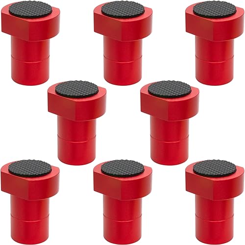 8-Pack 3/4 Inch (19mm) Aluminum Bench Dogs - Non-Slip Woodworking Bench Clamp Accessories for Dog Hole Clamping(Red) ViewReal