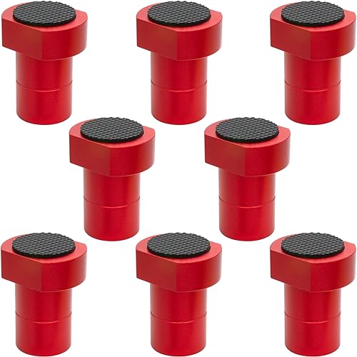 8-Pack 3/4 Inch (19mm) Aluminum Bench Dogs - Non-Slip Woodworking Bench Clamp Accessories for Dog Hole Clamping(Red)