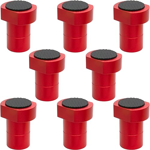 8-Pack 3/4 Inch (19mm) Aluminum Bench Dogs - Non-Slip Woodworking Bench Clamp Accessories for Dog Hole Clamping(Red) - WoodArtSupply