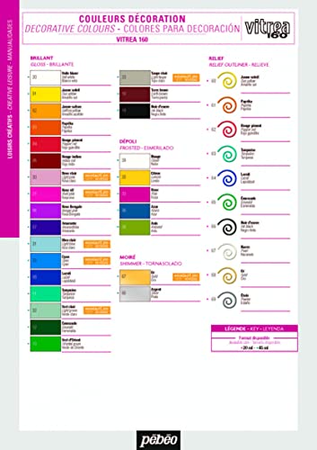 Pebeo Vitrea 160, Glass Paint Outliner, 20 ml Tube - Pearl, 0.68 Fl Oz (Pack of 1) Pebeo