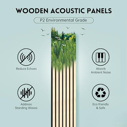 Ritollo Wood Panels for Wall and Ceiling, 94.5"×11" Wall Panels for Interior Wall Decor, 3D Wood Slat Wall Panel/Fluted Sound Absorbing Panel - Oak 2 RITOLLO