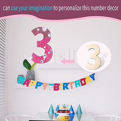 GDGDSY 14 Inch Blank Wood Number 1 Unfinished Wooden Number Sign Large Number 1 for Birthday Graduation DIY Craft Art Decoration Party Decoration. - WoodArtSupply