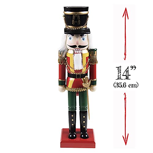 Clever Creations Soldier 14 Inch Traditional Wooden Nutcracker, Festive Christmas Décor for Shelves and Tables Clever Creations