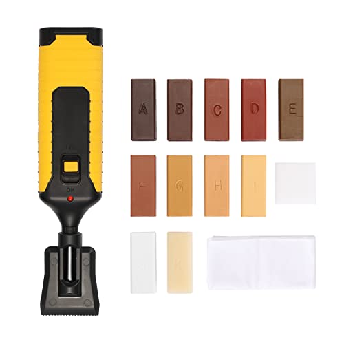 Wood Floor Furniture Scratch Repair Kit of 11 Colors Wax, Leepesx Laminate Repairing Kit with Melting Tool for Cracked Stone Crack Chip Ceramic Floor Leepesx
