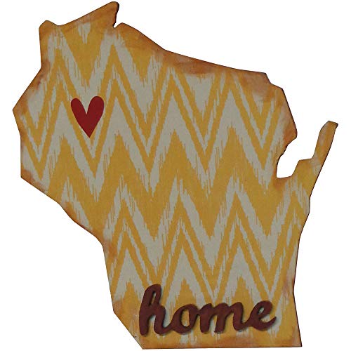 States Wisconsin Cutout Unfinished Wood United States Geography School Decor Door Hanger MDF Shape Canvas Style 1 - WoodArtSupply