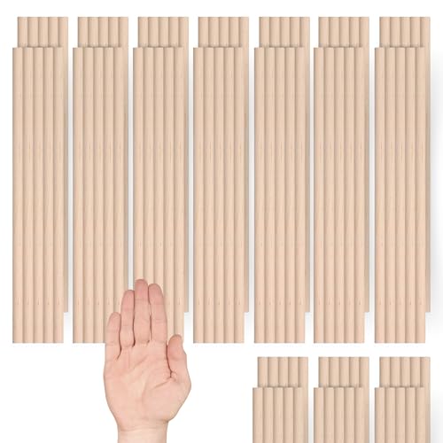 200PCS Wood Dowel Rods 12 inch – Unfinished Wood Dowels 1/4 x 12 Inch Unfinished Wood for Crafting Wood Craft Sticks Wooden Dowels for Crafts Balsa YARRD
