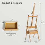 ARTIFY Large Wooden H-Frame Studio Easel with Artist Storage Drawer and Shelf, Sturdy Beechwood Canvas Holder Stand, Adjustable to 75" High ARTIFY art supplies