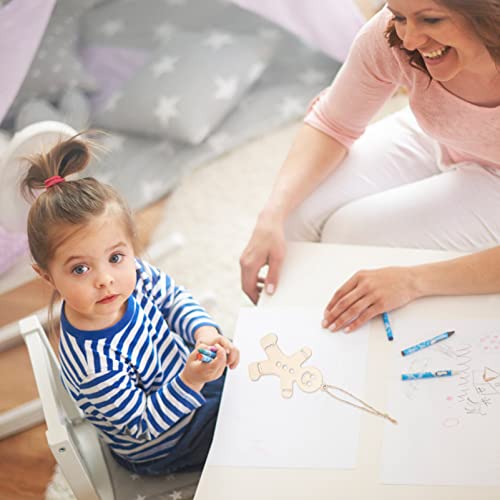 Abaodam 100 Pcs Christmas Wooden Ornaments Unfinished Wood Gingerbread Man Cutouts Christmas Tree Hanging Decor for DIY Xmas Holiday Party Decor Abaodam