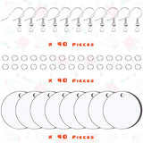 Duufin 120 Pcs Round Sublimation Earring Blanks with Earring Hooks and Jump Rings Heat Transfer Earring Blanks Unfinished MDF Round Earring Blanks Duufin