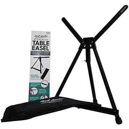 Mont Marte Signature Tabletop Easel 2 Pack with Wings, Holds Canvases up to 20in (50cm) in Height, Angle Adjustment, Includes Carry Bag - WoodArtSupply