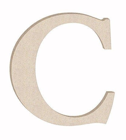 Unfinished Wooden Letters 18 Inch Monogram C Craft, Blank Wood Times Letter Paintable Alphabet, ABC Décor