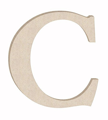 Wood Letter 20 Inch Unfinished Times C Monogram, Unpainted Wooden Alphabet Craft Letters, Wall Door Hanger DIY