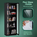 IRONMIX 70 Inch Tall Metal Storage Cabinet with Acrylic Doors and Adjustable Shelves IRONMIX