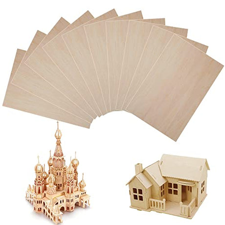 20 Pieces Basswood Sheet, 1/16 x 12 x 8 Inch Thin Plywood Wood Sheets for Crafts TDOCK