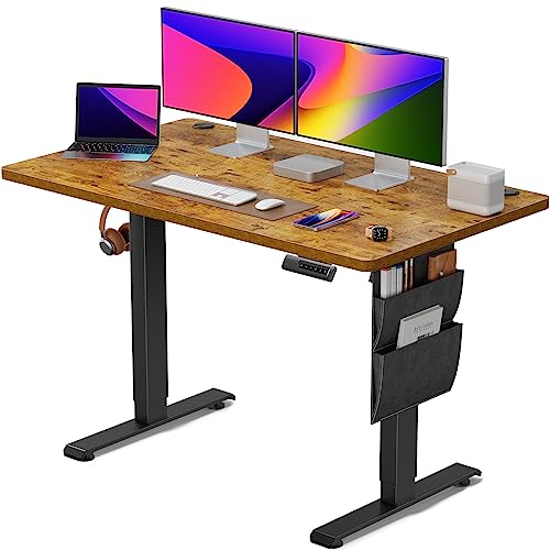 Totnz Standing Desk Adjustable Height, Electric Standing Desk with Starage Bag, Stand up Desk for Home Office Computer Desk Memory Preset with - WoodArtSupply