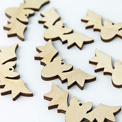 ALL SIZES BULK (12pc to 100pc) Unfinished Wood Wooden Laser Cutout Halloween Bats Dangle Earring Jewelry Blanks Shape Charms Crafts Made in Texas Texan Wood Crafts