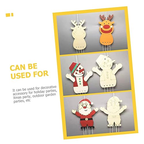 Yardwe 16 Sets Christmas DIY Wind Chime Christmas Tree Ornament Christmas Bell Pendant Xmas Unfinished Wind Chime Wind Chime Craft Kit Ornaments for Yardwe