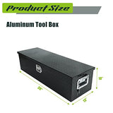 PRFFWK Truck Bed Tool Box Trailer Storage Tool Box Black Aluminum Heavy Duty Pick Up Truck Bed RV Toolbox Diamond Plate with Lock & Keys PRFFWK