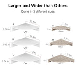 Alsonerbay White Corner Shelf Wall Mount, Set of 3 Floating Shelves for Storage and Display, Rustic Wood Shelves for Bedroom, Living Room, Bathroom, Alsonerbay