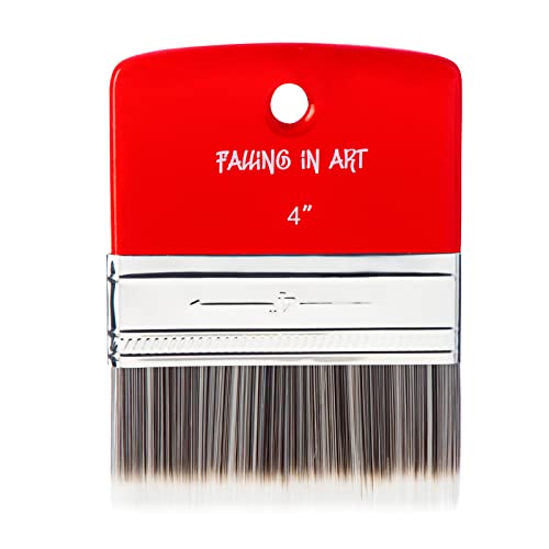 Falling in Art Flat Paddle Paint Brush, Scale Brush for Oil and Acrylic Paints,4 Inch - WoodArtSupply